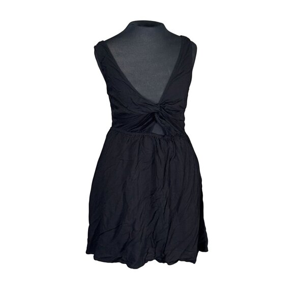 ASOS Black Sleeveless Mini Dress With Front Knot Detail Open Back Womens Size 8 - Picture 1 of 8